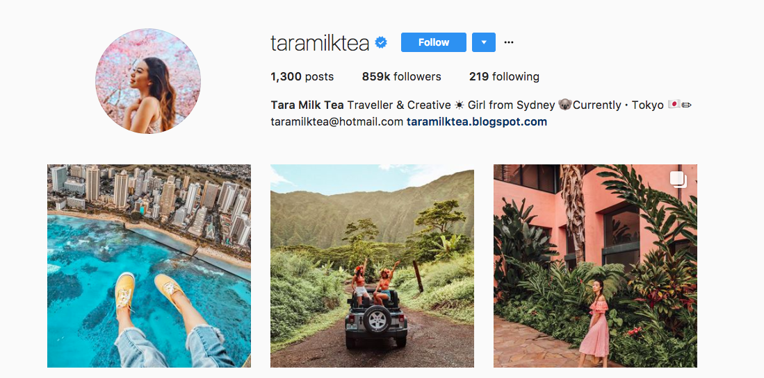 Travel blogger and influencer
